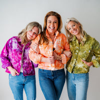 Women's Cropped Tie-Dye Denim Jacket