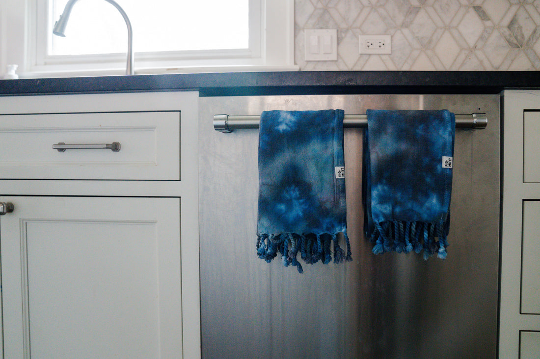Set of 2 Tie-Dye Turkish Cotton Hand and Dish Towels