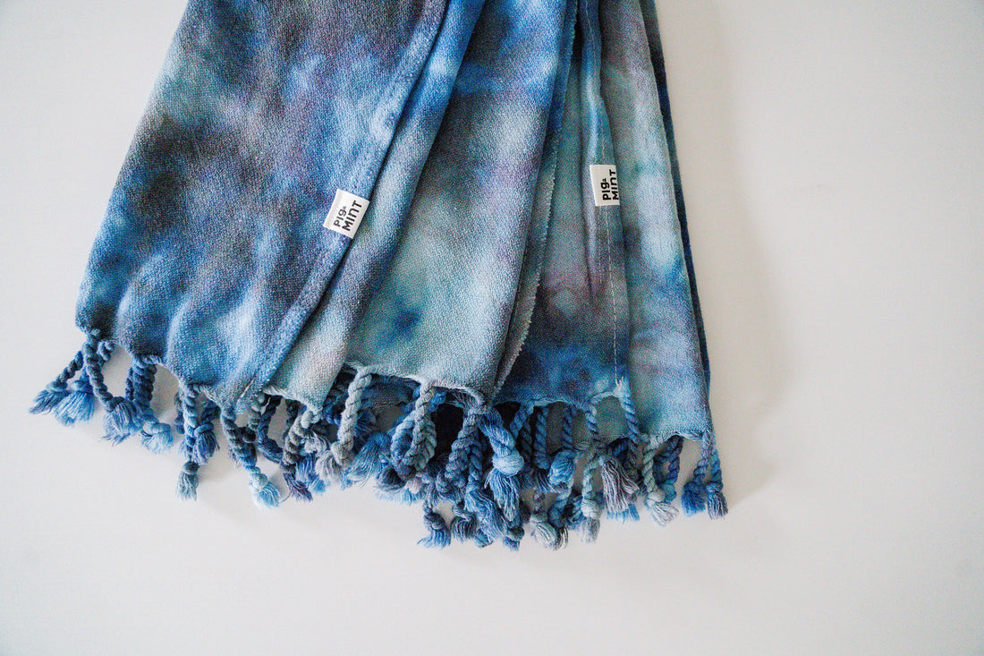 Set of 2 Tie-Dye Turkish Cotton Hand and Dish Towels