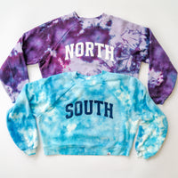 Tie Dyed Downers Grove North and South Crop, Crew and Hoodie Sweatshirts