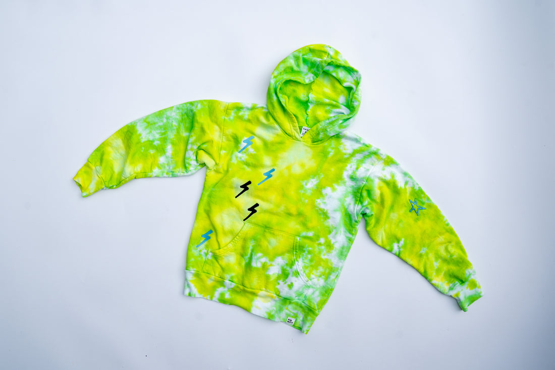 PigMint PUNK Kid's Hoodie, Lemon-Lime, Size 10