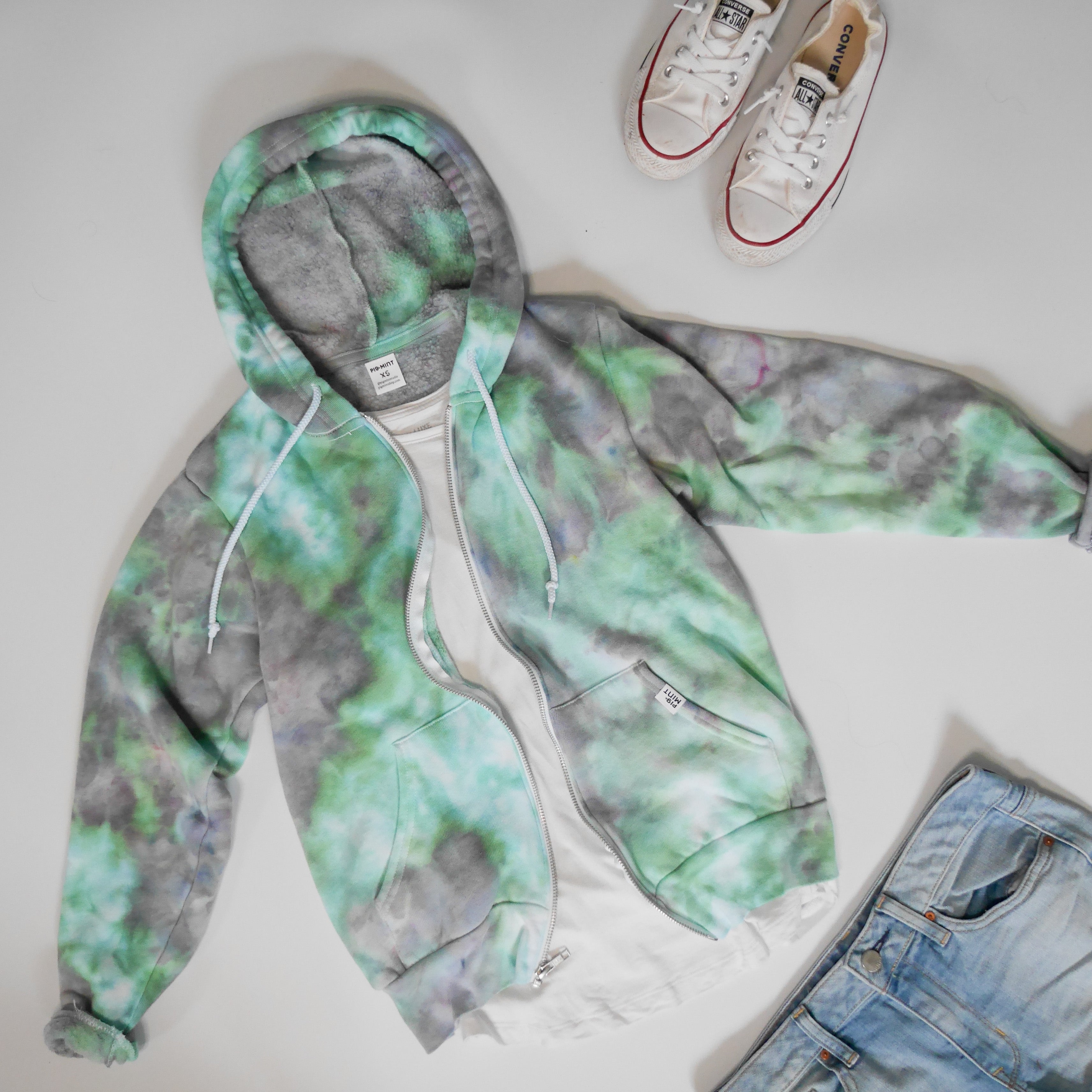 Adult Tie-Dye Zip-Up Hoodie Sweatshirt – PigMintShop