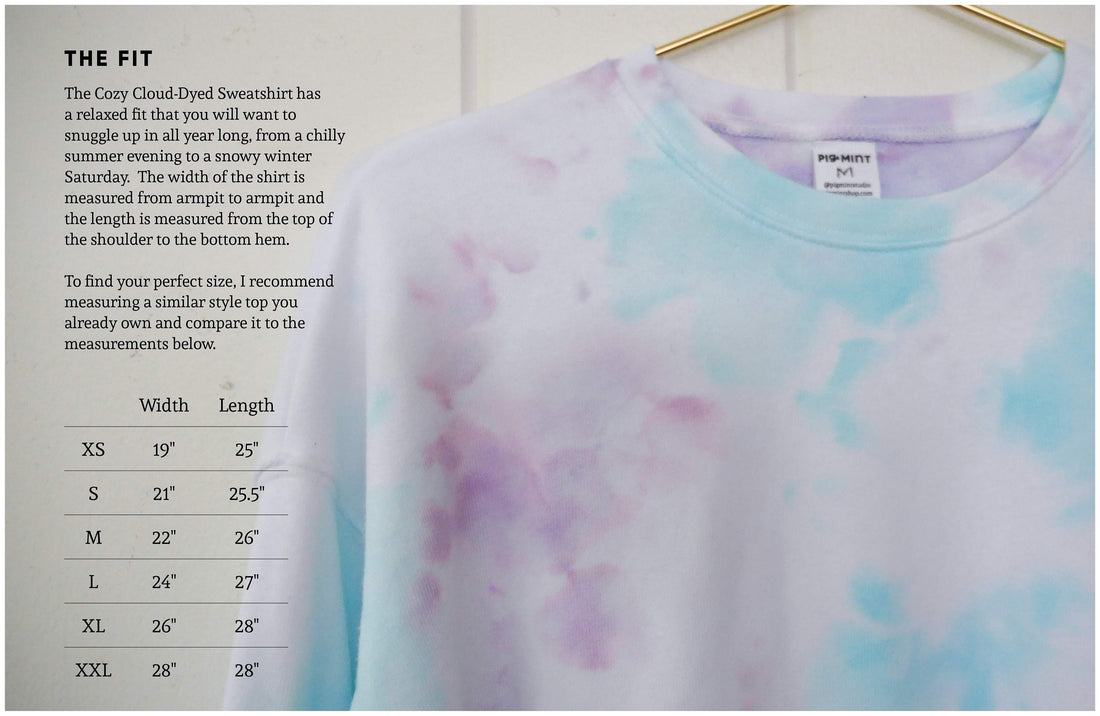 Cloud-Dyed Adult Crew Neck Sweatshirt - PigMintShop