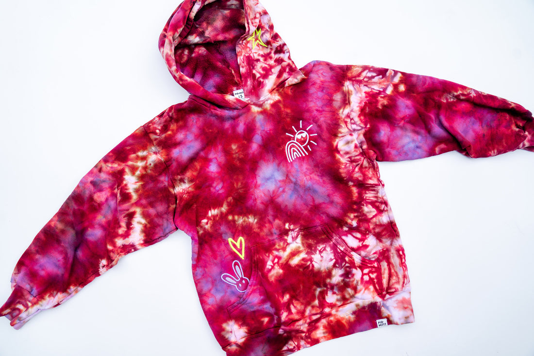 PigMint PUNK Kid's Hoodie, Raspberry, Size 12