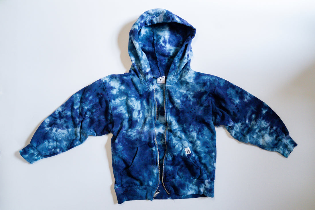 Kids 100% Cotton Tie-Dye Full-Zip Hoodie