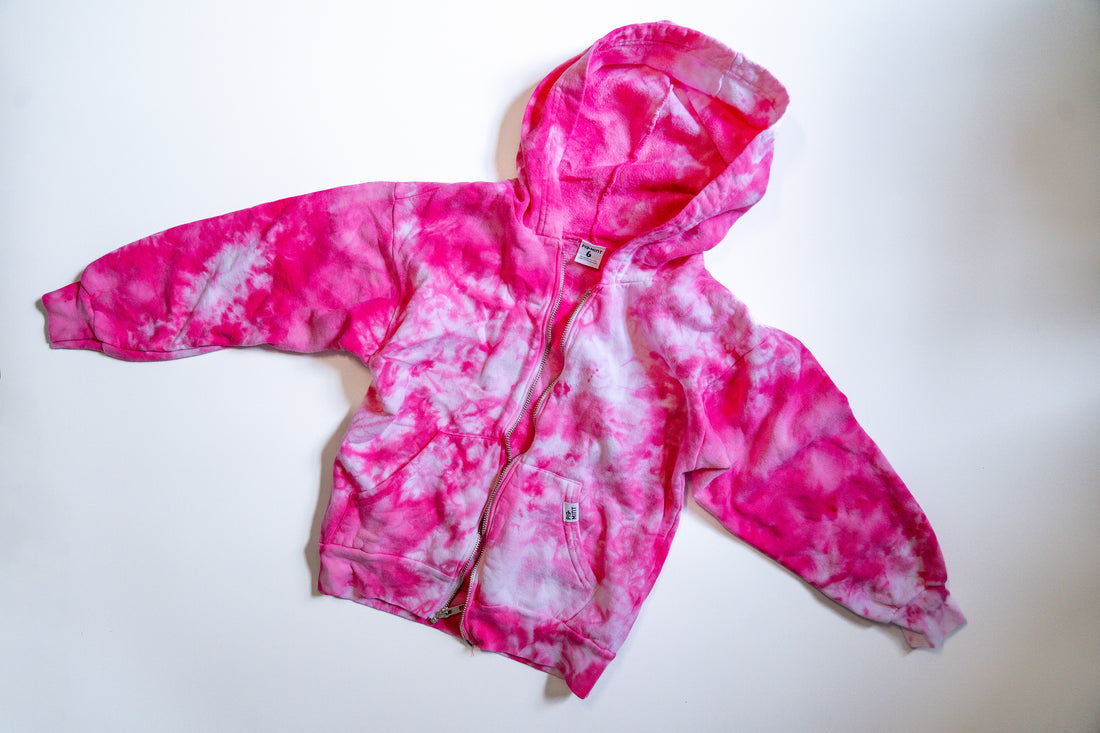 Kids 100% Cotton Tie-Dye Full-Zip Hoodie