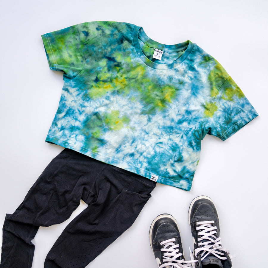 READY TO SHIP Tie Dye Adult Cropped Boxy T-shirt