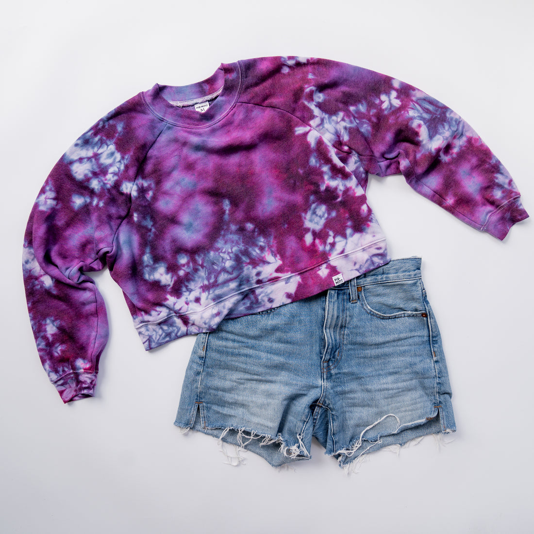 Tie Dye Adult Cropped Raglan Sweatshirt