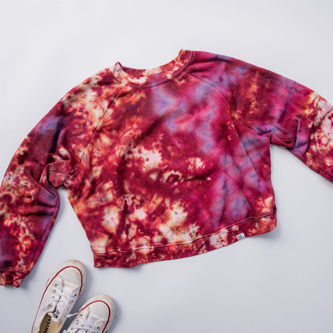 Tie Dye Adult Cropped Raglan Sweatshirt